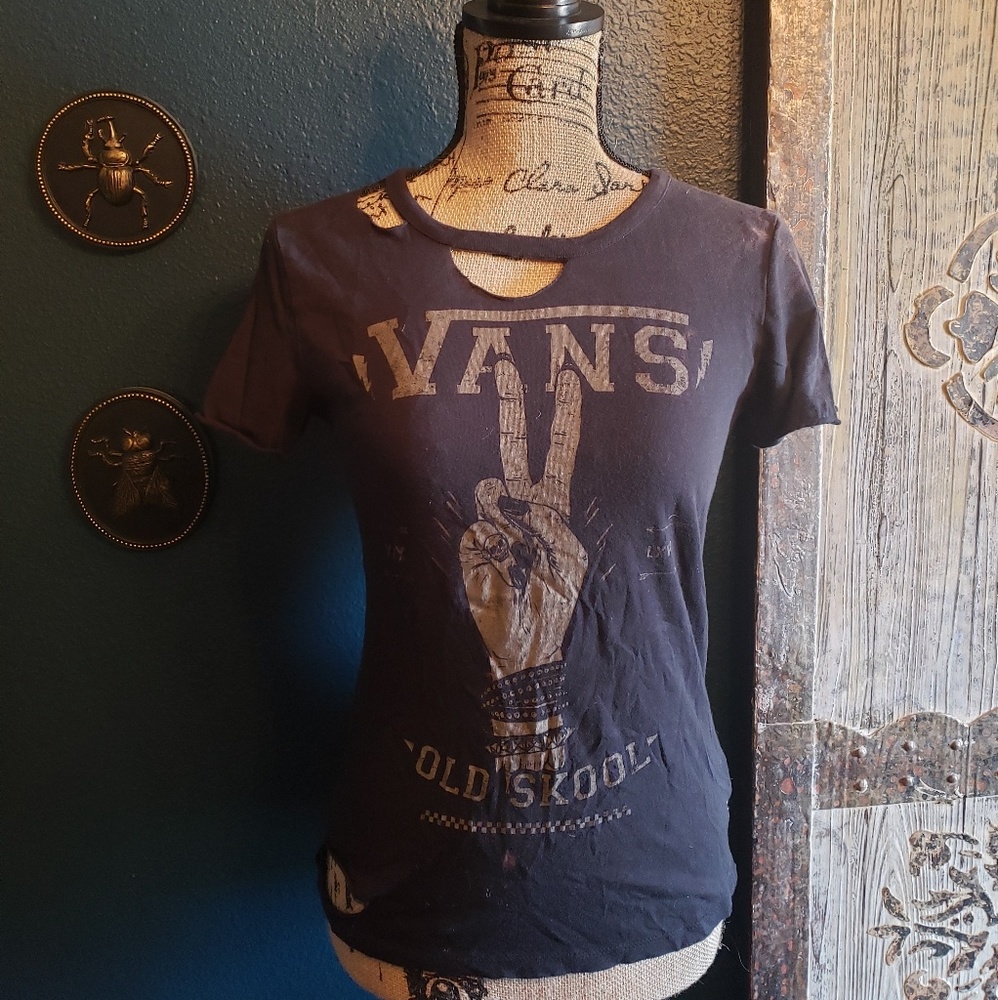 Van's distressed tee
